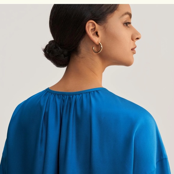 Lilysilk Silk Twill Oversized Dress S, blue - Picture 3 of 5